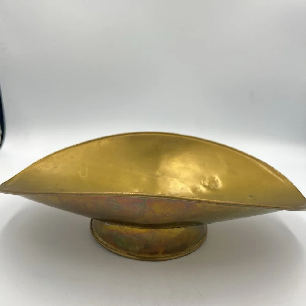 Vintage Brass Footed Bowl w/ Faux Apples – Fall Farmhouse‎ Centerpiece